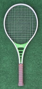Vintage 80's Prince Classic Green & Silver Tennis Racquet, 4 1/4" Grip 72 Lbs.